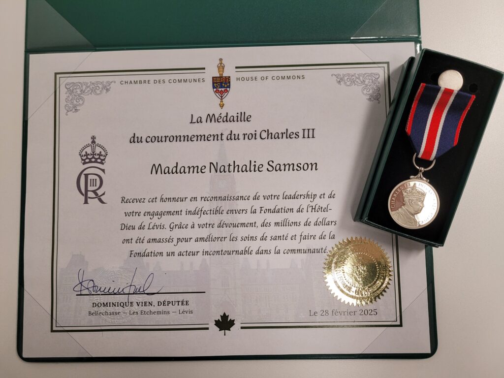 Nathalie Samson | Médaille du couronnement du Roi Charles III